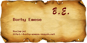 Borhy Emese névjegykártya