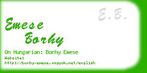 emese borhy business card